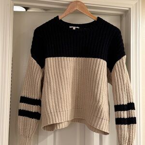 Z Supply Black and Tan Knit Sweater